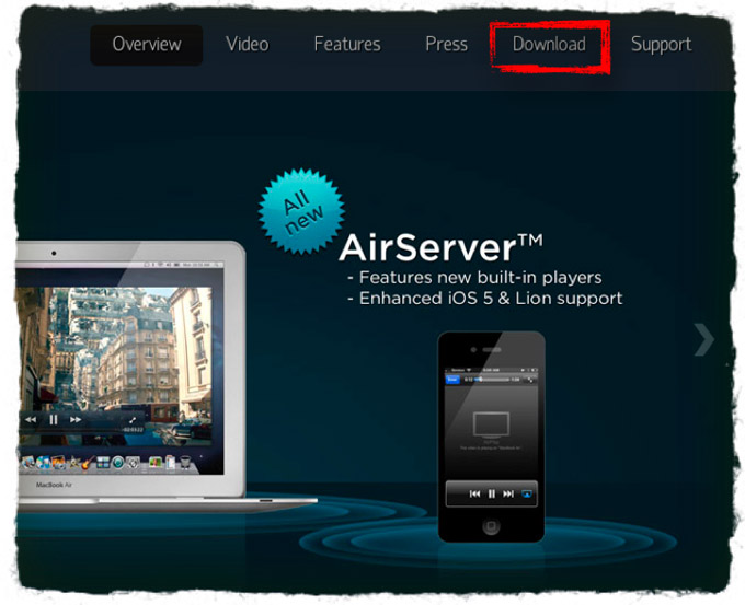 Официальный сайт приложения AirServer