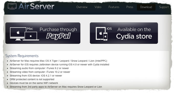 Покупка программы AirServer