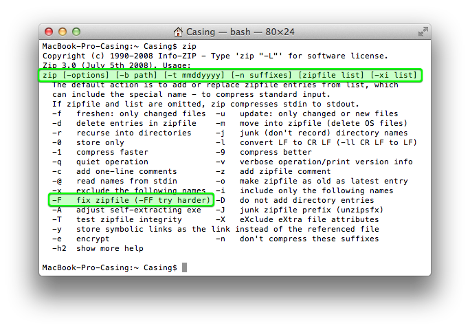 Консольная утилита ZIP в Mac OS X. Консольная утилита ZIP в Mac OS X.