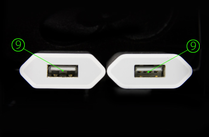 Сравнение оригинального зарядного устройства Apple USB Power Adapter MB707 с подделкой. Упаковка. Рабочий стол в Mac OS X Lion Developer Preview 2.