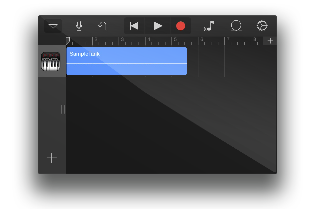 Готовая записанная звуковая дорожка в Garage Band для iOS.