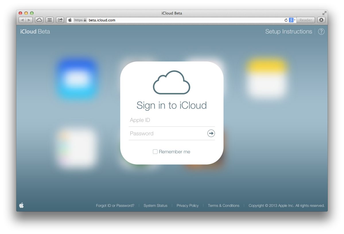 Beta iCloud.com. Beta iCloud.com.
