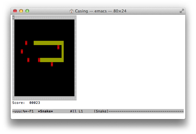 Игра Змейка в окне терминала Mac OS X