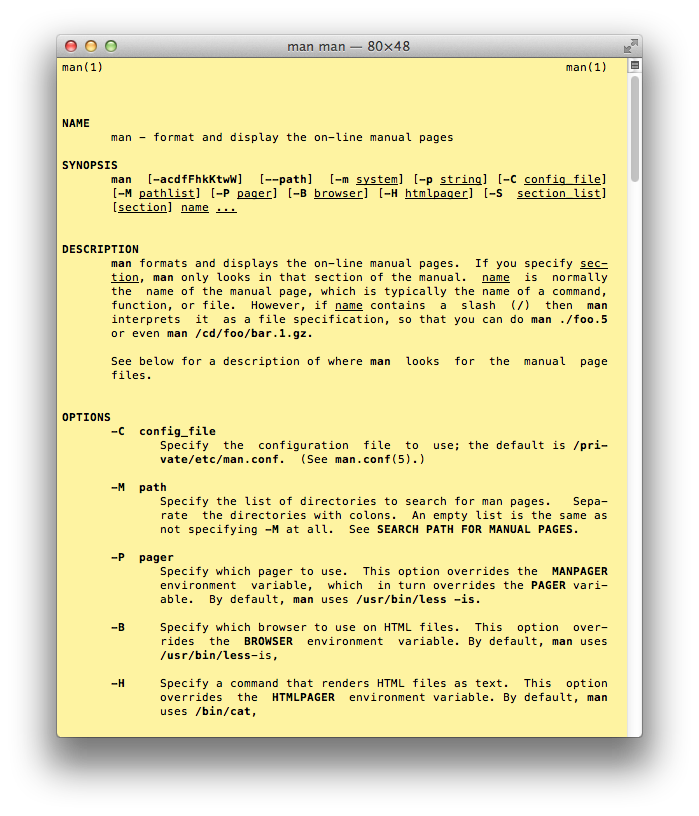 Альтернативный способ вызова man-справки через контекстое меню в Терминале Mac OS X. Альтернативный способ вызова man-справки через контекстое меню в Терминале Mac OS X.