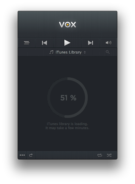 VOX. Сканирование Библиотеки iTunes.