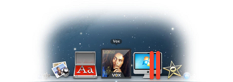 Живая иконка VOX в Dock.